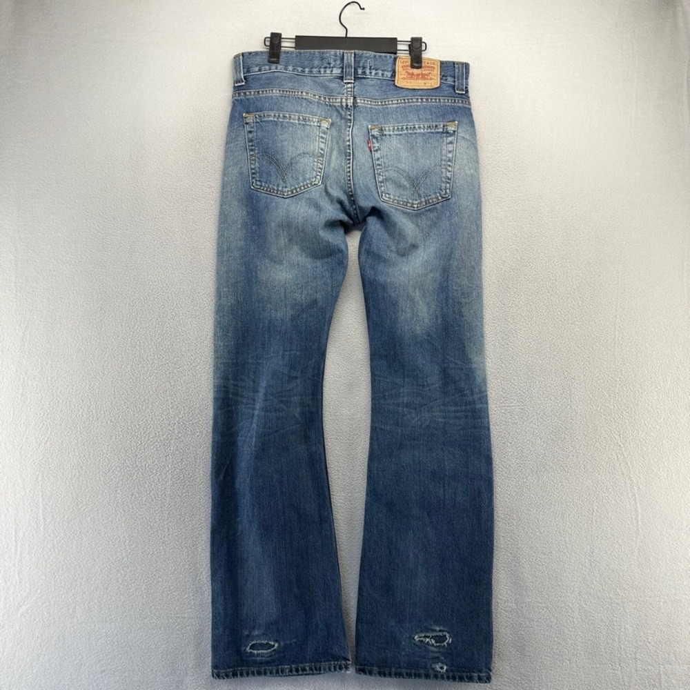Vintage Levis Jeans mens 34x34 Blue 512 Bootcut Boot Dark Wash Repairs y2k